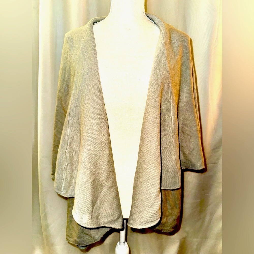 Women's jacket society Cream Open-Front  positionable shawl/vest.  OSFM